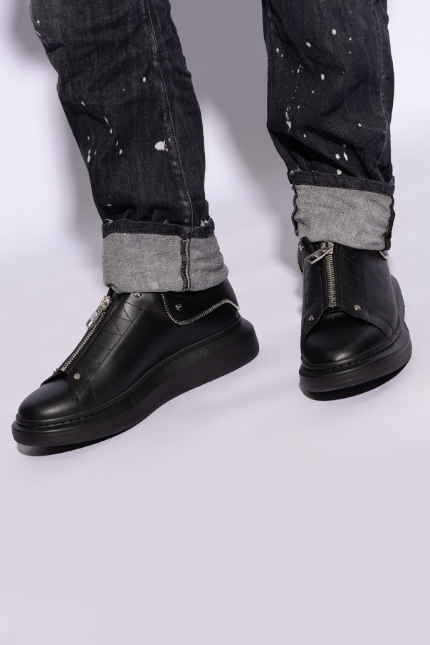 Alexander McQueen flared-leg jeans Blu - Black Leather